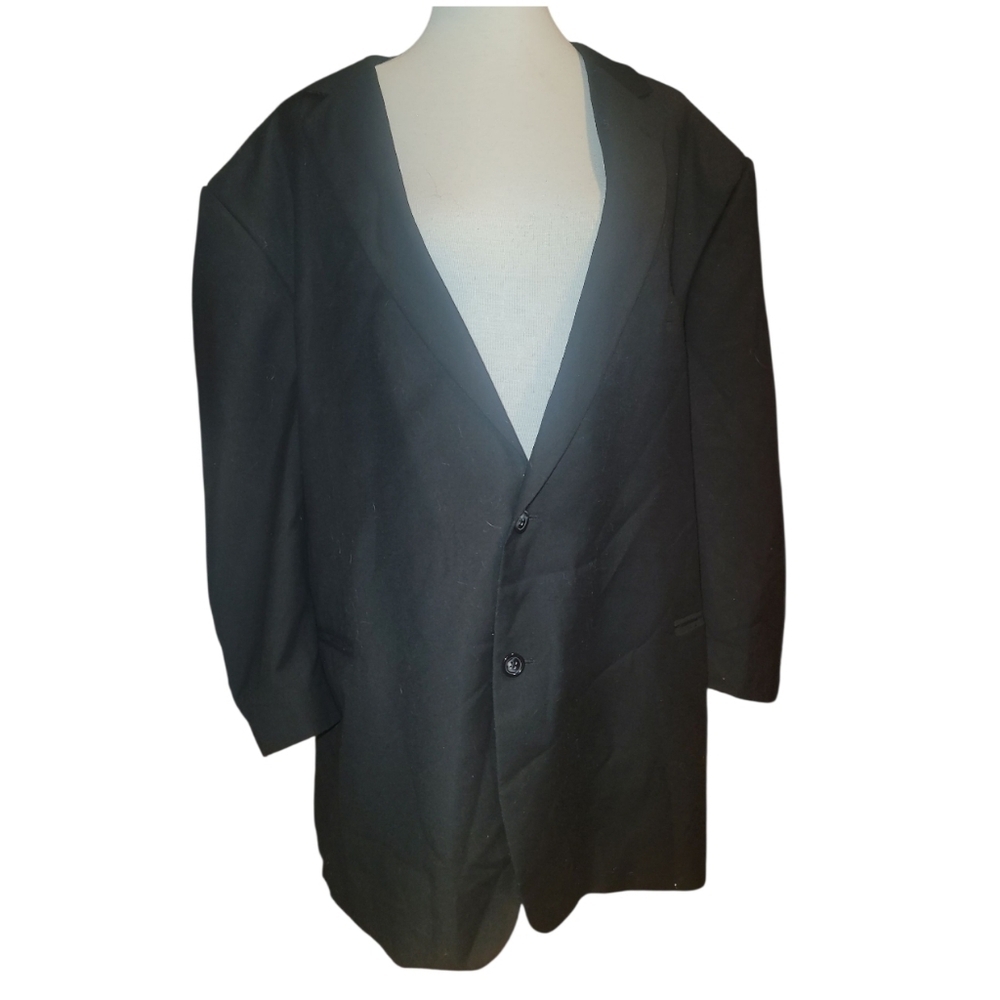 Verno Fashion italian super 120s Black 2 button Suit Jacket blazer 48 l - Picture 3 of 10